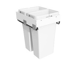 Tanova Simplex Plus Pull Out Kitchen Bin for 450mm Cabinets - 2 Buckets White - System