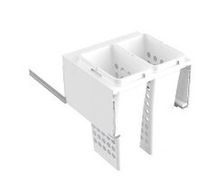 Tanova Designer Series2 Laundry Hamper System 600mm Cabinet 2x36L Plastic Baskets