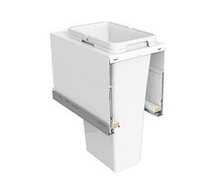 Tanova Designer Series 2 Kitchen Bin for 350mm Cabinets - 1 Bucket White - System