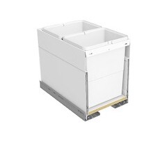 Tanova Designer Series 2 Kitchen Bin for 350mm Cabinets - 2 Buckets White - System